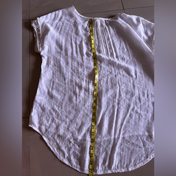 Messini sleeveless blouse messini tops white embroidered sleeve size L - Picture 10 of 15
